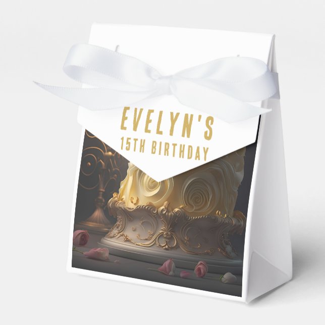 Beauty and the Beast Cake - Birthday Favor Box (Front Side)