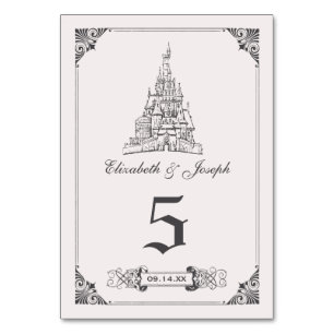 Beauty and the Beast Castle Wedding Table Number