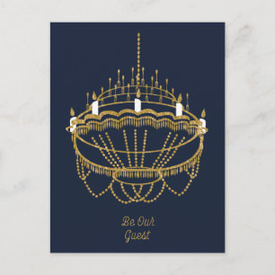 Beauty and the Beast   Chandelier - Be Our Guest Postcard