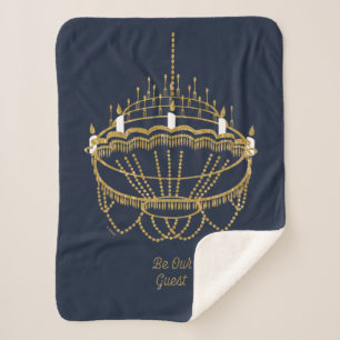 Beauty and the Beast Chandelier - Be Our Guest Sherpa Blanket