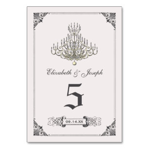 Beauty and the Beast Chandelier Table Number