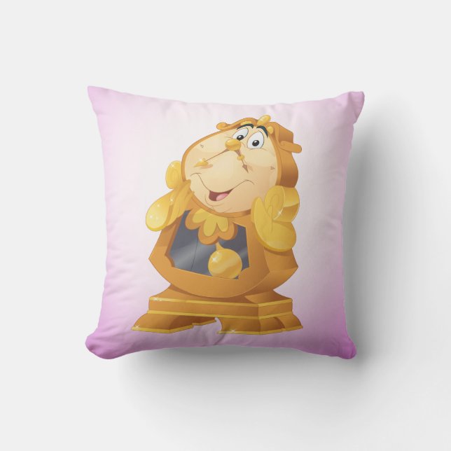 Beauty And The Beast | Cogsworth Throw Pillow (Front)