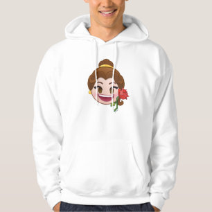 Beauty and the Beast Emoji   Belle with Rose Hoodie