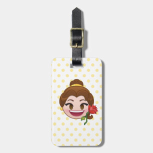 Beauty and the Beast Emoji Belle with Rose Luggage Tag