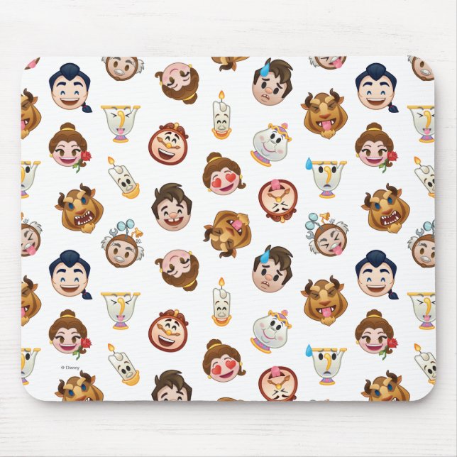 Beauty and the Beast Emoji | Character Pattern Mouse Pad (Front)