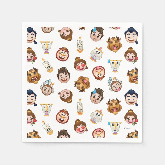 Beauty and the Beast Emoji | Character Pattern Napkin (Front)