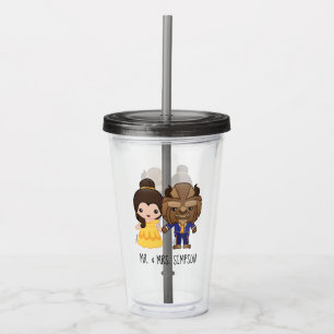 Beauty and the Beast Emoji - Mr. & Mrs. Acrylic Tumbler