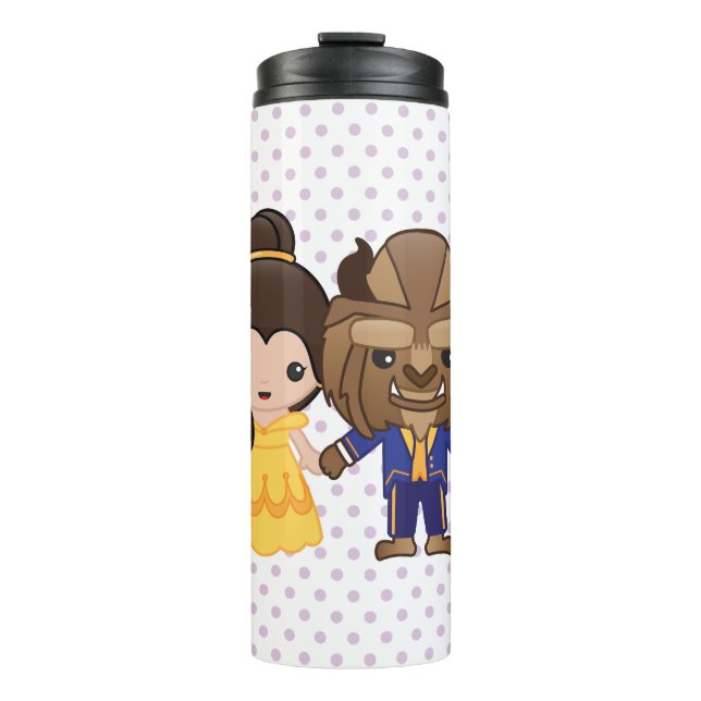 Beauty and the Beast Emoji Thermal Tumbler (Front)