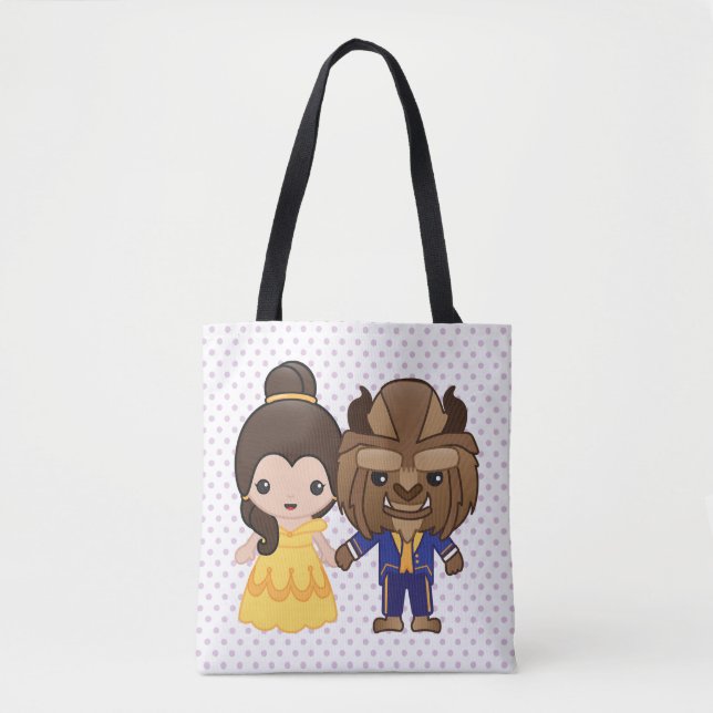 Beauty and the Beast Emoji Tote Bag (Front)