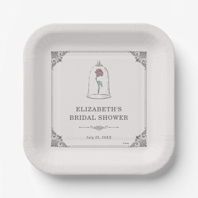 Beauty and the Beast | Enchanted Bridal Paper Plate (Front)
