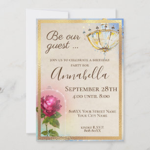Beauty and the Beast Enchanted Fairy Tale Party In Invitation