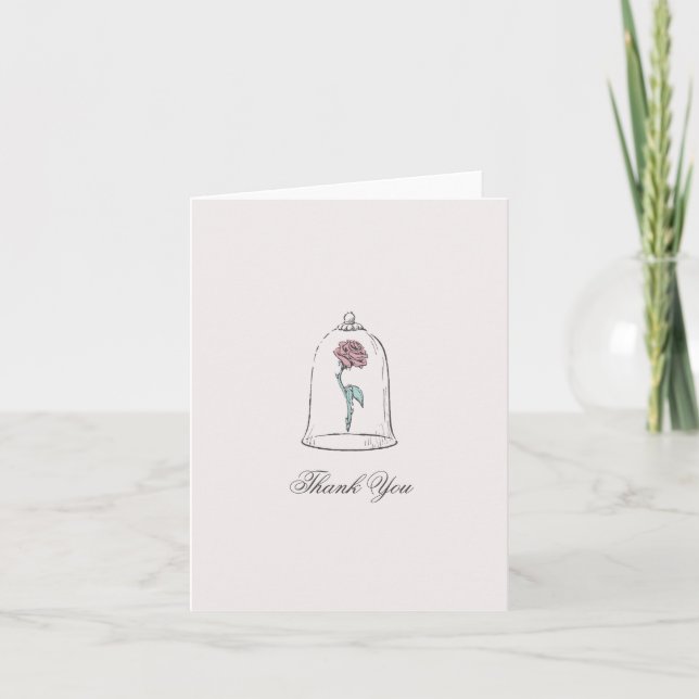 Beauty and the Beast | Enchanted Rose Baby Shower Thank You Card (Front)
