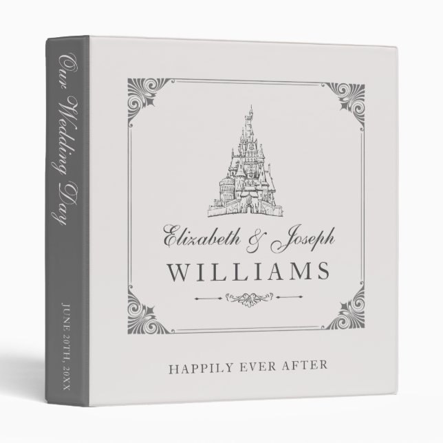 Beauty and the Beast | Fairy Tale Castle Wedding Binder (Front/Spine)