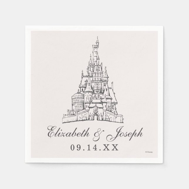 Beauty and the Beast | Fairy Tale Castle Wedding Napkin (Front)