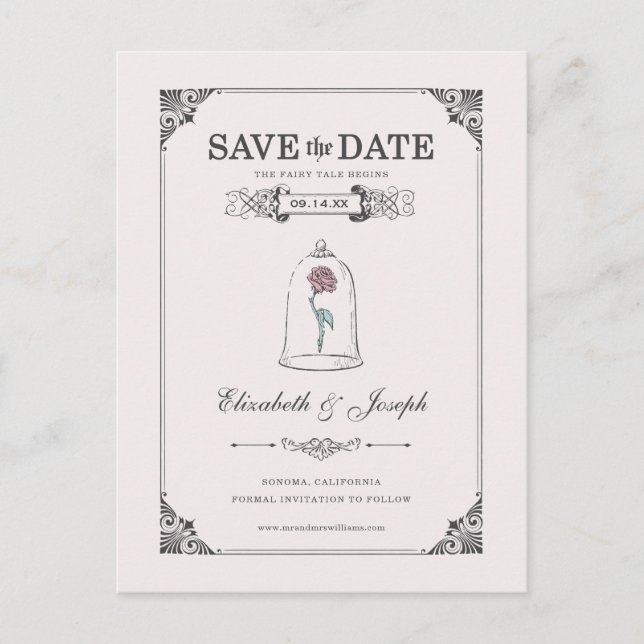 Beauty and the Beast | Fairy Tale - Save the Date Postcard (Front)