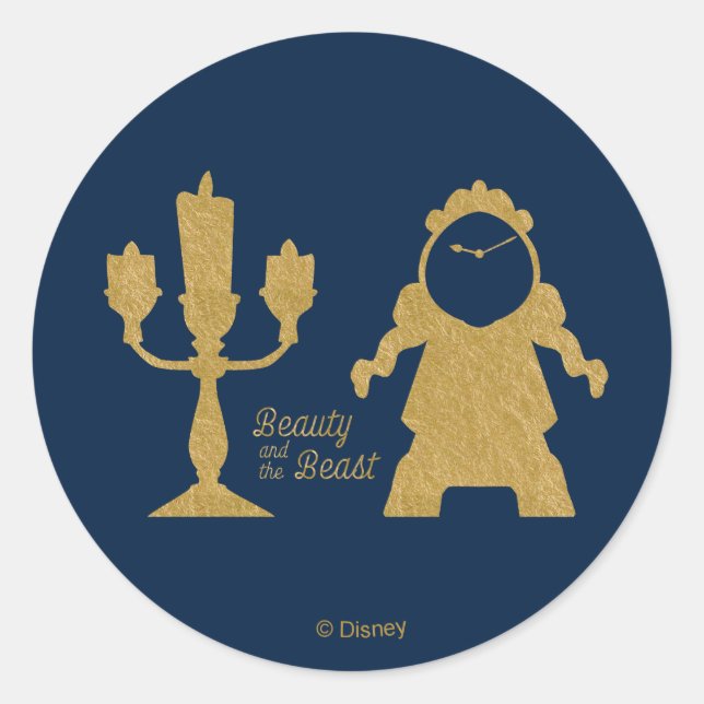 Beauty And The Beast | Lumiere & Cogsworth Classic Round Sticker (Front)