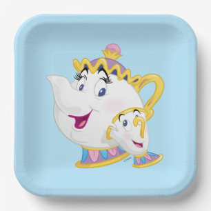 Beauty And The Beast Mrs. Potts And Chip Paper Plate
