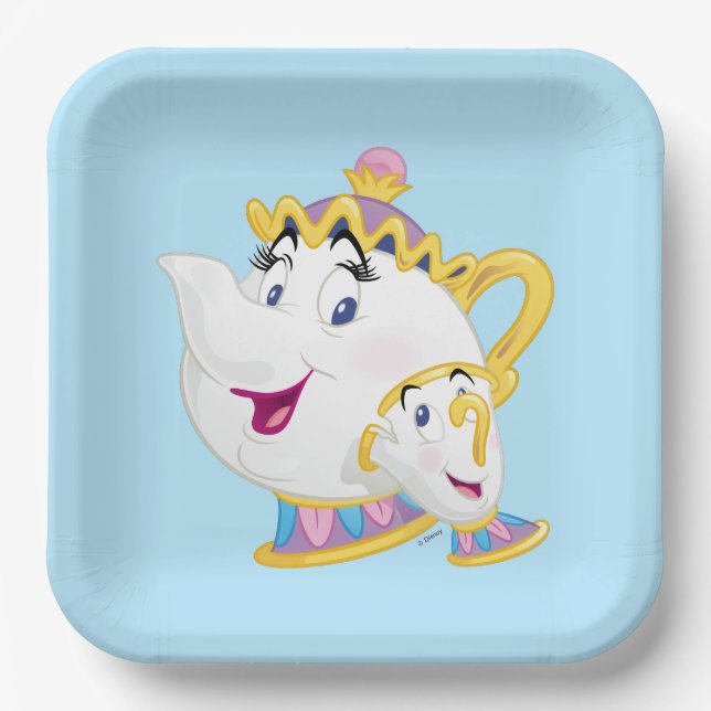 Beauty And The Beast | Mrs. Potts And Chip Paper Plate (Front)