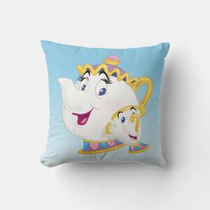 Beauty And The Beast   Mrs. Potts And Chip Throw Pillow