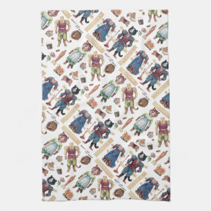 Beauty and the Beast, Paper Doll, Louis Wain Kitchen Towel