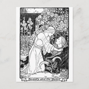 beauty and the beast postcard