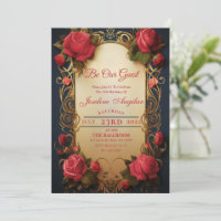Beauty and the Beast Rose Sweet 16 Invitation