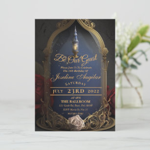 Beauty and the Beast Sweet 16 Invitations