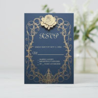 Beauty and the Beast Sweet 16 RSVP card