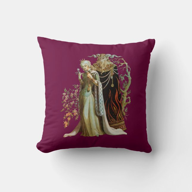 Beauty and the Beast Throw Pillow (Front)