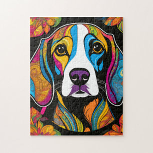 Beauty Beagle Colorful Jigsaw Puzzle