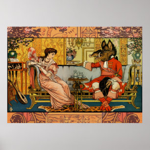 Beauty Beast Classic Art Illustration Poster