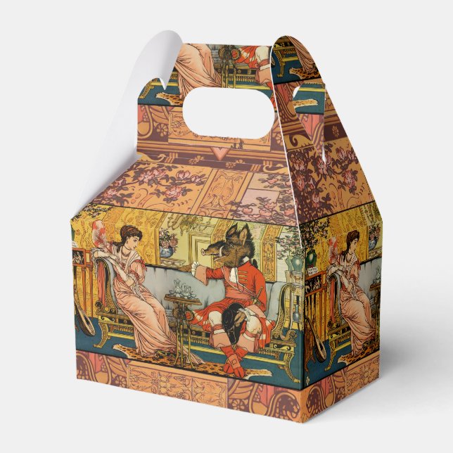 Beauty Beast Classic Fairy Tale Characters Favor Box (Front Side)