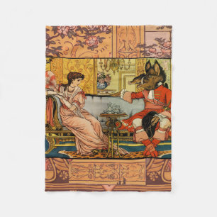 Beauty Beast Classic Fairy Tale Characters Fleece Blanket