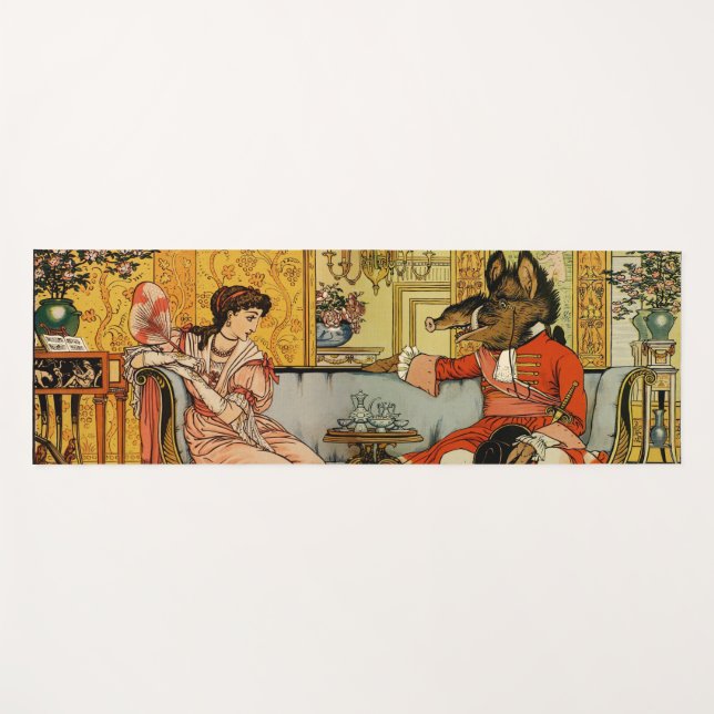 Beauty Beast Classic Fairy Tale Characters Yoga Mat (Front (Horizontal))