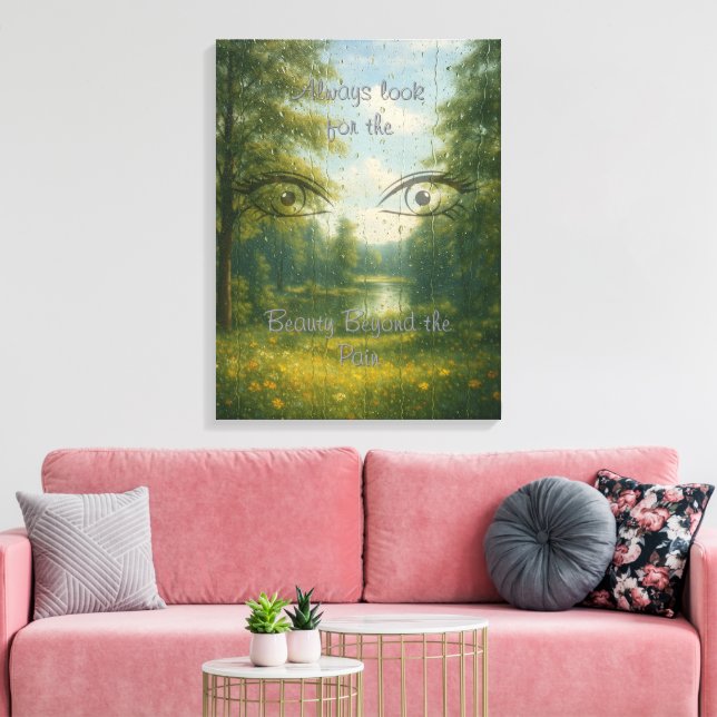 Beauty Beyond the Pain Stretched Canvas Print (Insitu(LivingRoom))