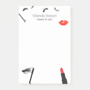 Beauty Biz Eyelashes Lips Mascara Makeup Artist Post-it Notes