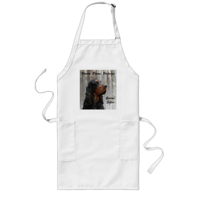 Beauty, Brains, Birdsense Gordon Setter Apron (Front)