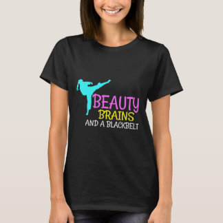 Beauty Brains Black Belt Karate Martial Arts Gift T-Shirt