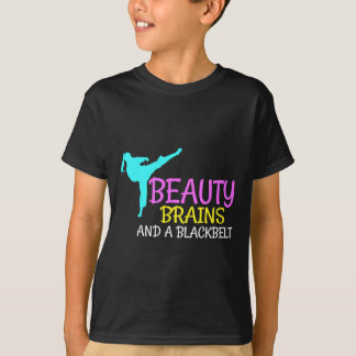 Beauty Brains Black Belt Karate Martial Arts Gift T-Shirt