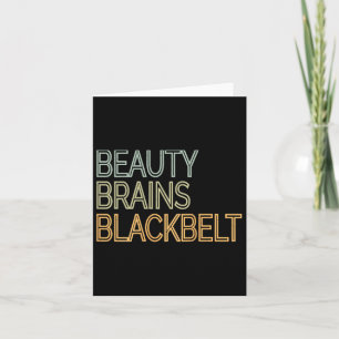 Beauty Brains Black Belt Karate Taekwondo T Shirt Card