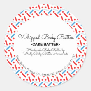 Beauty Branding Sprinkles Patriotic Packaging Classic Round Sticker