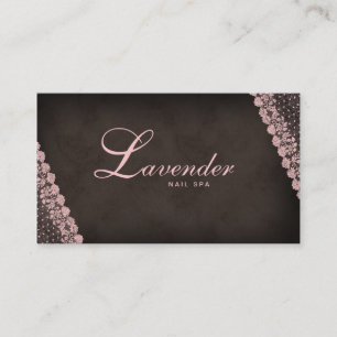 Beauty Business Card Lace Nail Salon Pink