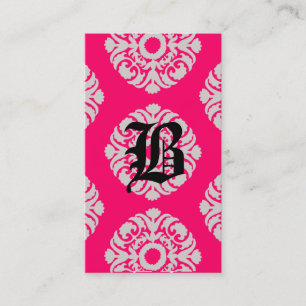 Beauty Business Cards Damask Monogram