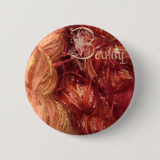 beauty button, pink sparkle 2 inch round button