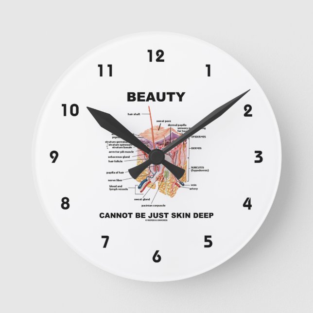 Beauty Cannot Be Just Skin Deep (Skin Layers) Round Clock (Front)