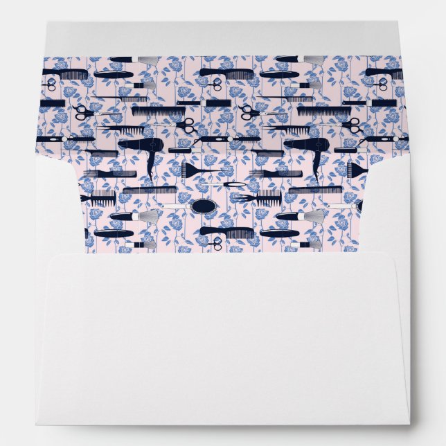 Beauty Care Blue Rose Pattern Envelope (Back (Bottom))