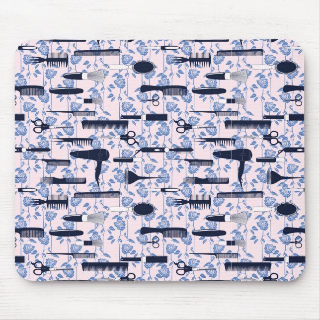 Beauty Care Blue Rose Pattern Mouse Pad (Front)