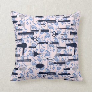 Beauty Care Blue Rose Pattern Throw Pillow
