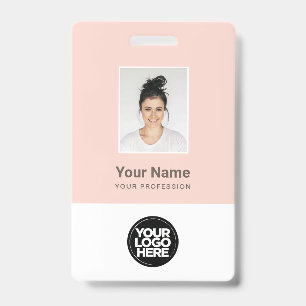 Beauty chic golden hour pink feminine name badge