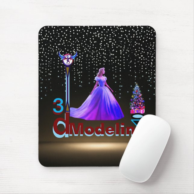 Beauty Cinderella 3D Modelling -  Mouse Pad (With Mouse)